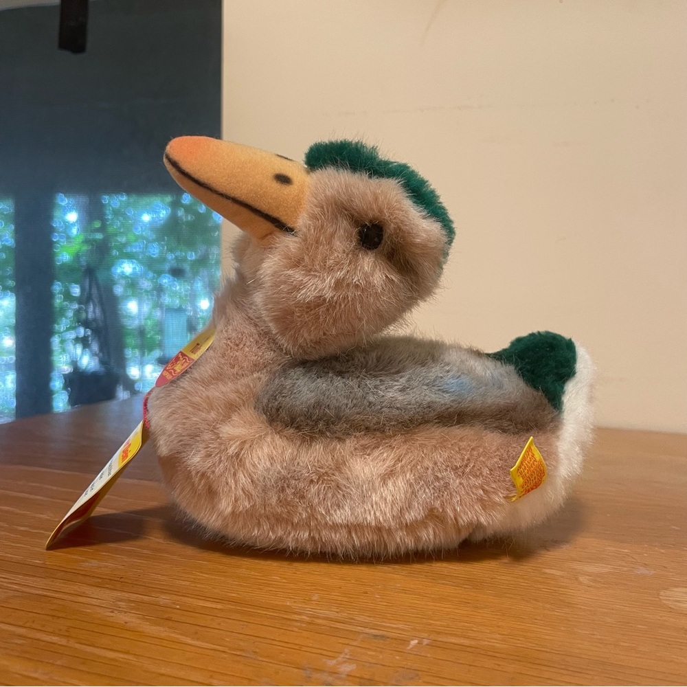 Steiff Tulla 3205/15 Duck Toy - Brown and Green